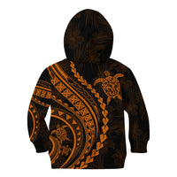 Polynesian Pride Kid Hoodie Turtle Hibiscus Luxury Style - Orange LT7 - Polynesian Pride