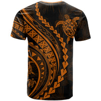 Polynesian Pride T Shirt Turtle Hibiscus Luxury Style - Orange LT7 - Polynesian Pride
