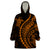 Polynesian Pride Wearable Blanket Hoodie Turtle Hibiscus Luxury Style - Orange LT7 One Size Orange - Polynesian Pride