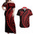 Polynesian Pride Couples Matching Off Shoulder Maxi Dress and Hawaiian Shirt Turtle Hibiscus Luxury Style - Rose LT7 Rose - Polynesian Pride