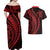 Polynesian Pride Couples Matching Off Shoulder Maxi Dress and Hawaiian Shirt Turtle Hibiscus Luxury Style - Rose LT7 - Polynesian Pride