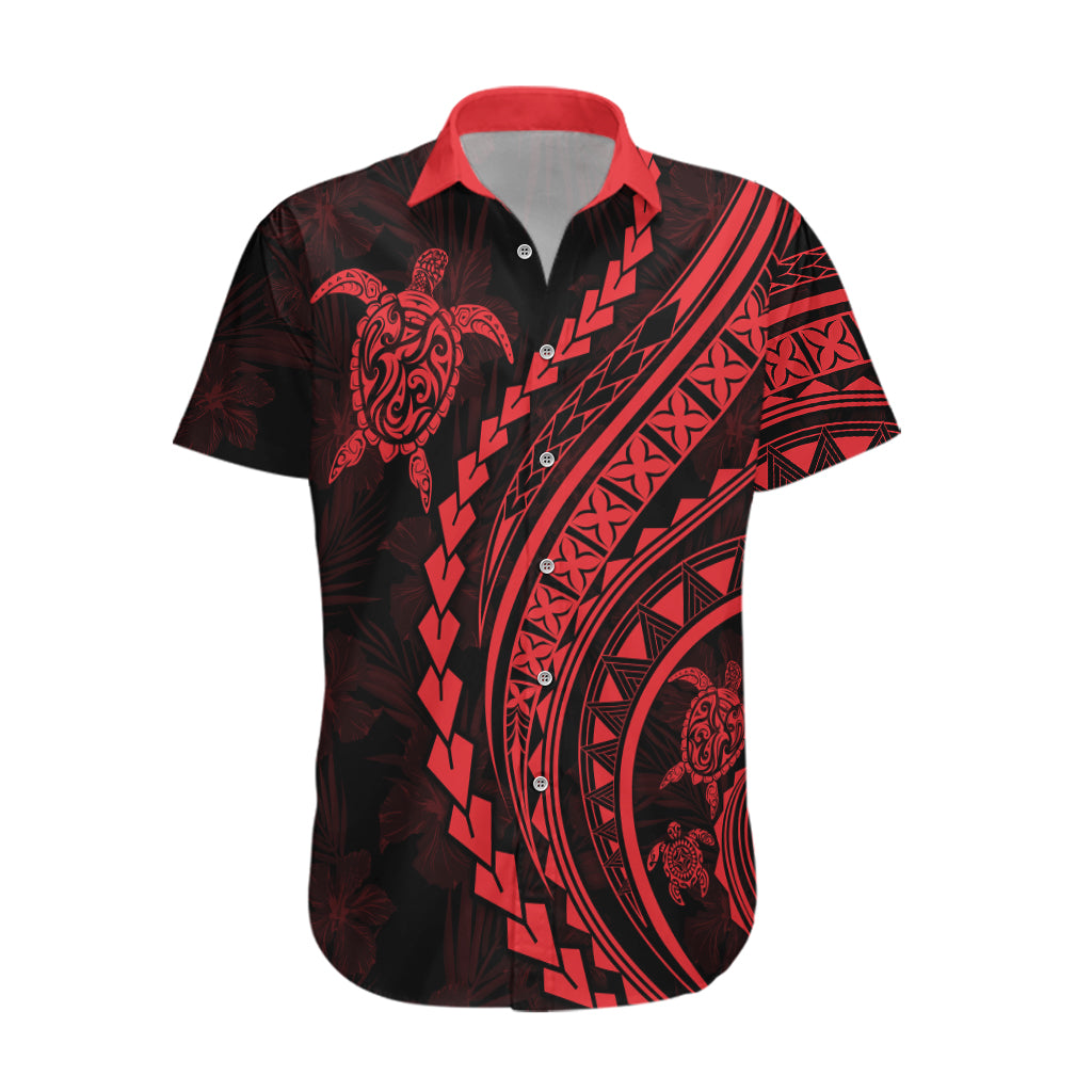 Polynesian Pride Hawaiian Shirt Turtle Hibiscus Luxury Style - Rose LT7 Rose - Polynesian Pride