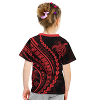Polynesian Pride Kid T Shirt Turtle Hibiscus Luxury Style - Rose LT7 - Polynesian Pride