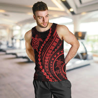 Polynesian Pride Men Tank Top Turtle Hibiscus Luxury Style - Rose LT7 - Polynesian Pride