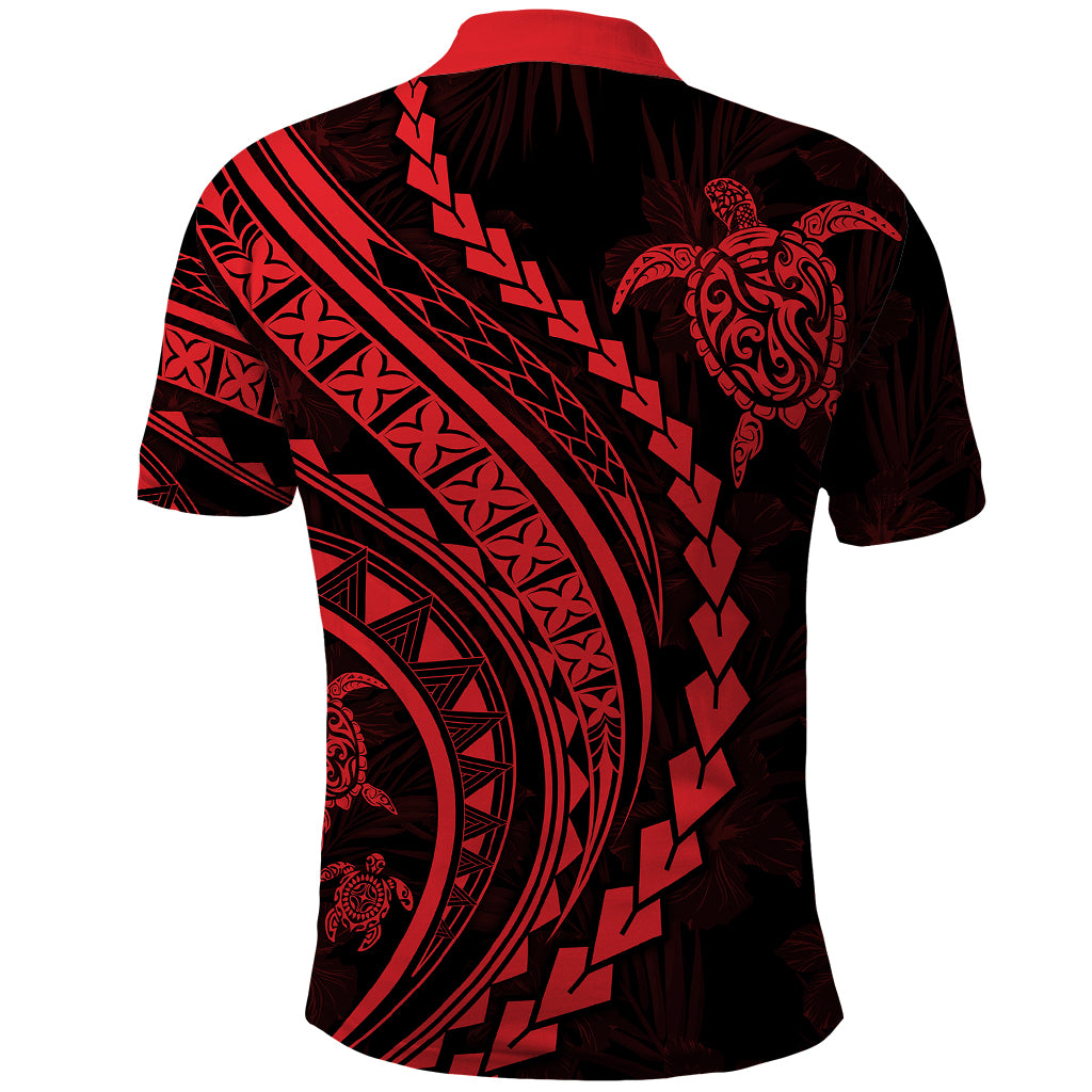 Polynesian Pride Polo Shirt Turtle Hibiscus Luxury Style - Rose LT7 - Polynesian Pride