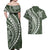 Polynesian Pride Couples Matching Off Shoulder Maxi Dress and Hawaiian Shirt Turtle Hibiscus Luxury Style - Sage LT7 - Polynesian Pride