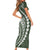 Polynesian Pride Short Sleeve Bodycon Dress Turtle Hibiscus Luxury Style - Sage LT7 - Polynesian Pride