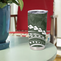 Polynesian Pride Tumbler Cup Turtle Hibiscus Luxury Style - Sage