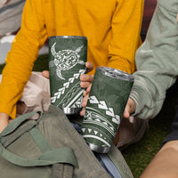 Polynesian Pride Tumbler Cup Turtle Hibiscus Luxury Style - Sage