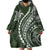 Polynesian Pride Wearable Blanket Hoodie Turtle Hibiscus Luxury Style - Sage LT7 - Polynesian Pride