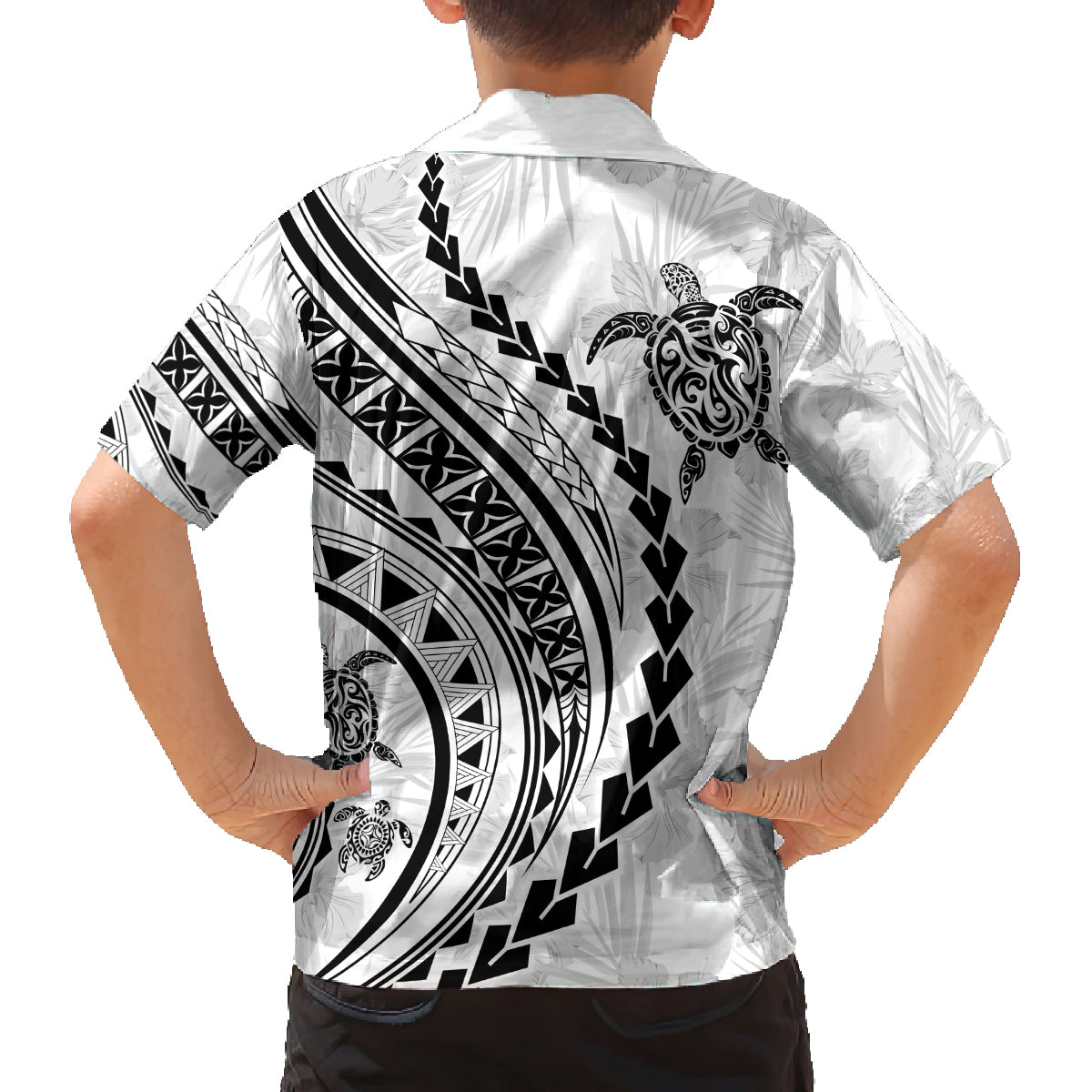 Hawaii Family Matching Outfits Polynesian Pride Off Shoulder Maxi Dress And Shirt Family Set Clothes Turtle Hibiscus Luxury Style - White LT7