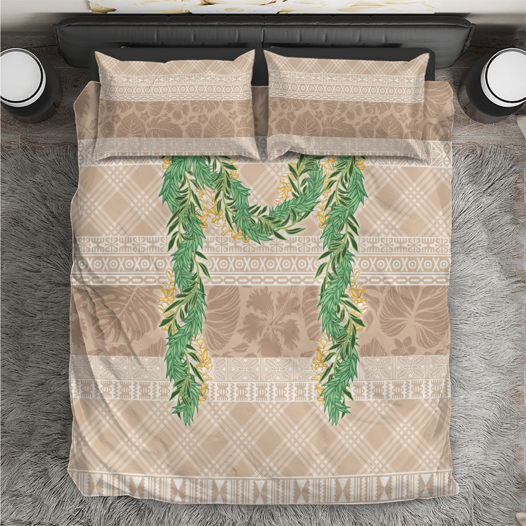 Hawai'i Paniolo Maile Twisted Lei Bedding Set Almond Brown LT7 Brown - Polynesian Pride