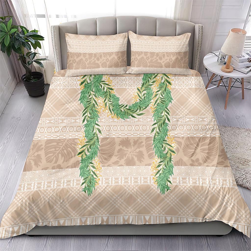 Hawai'i Paniolo Maile Twisted Lei Bedding Set Almond Brown LT7 - Polynesian Pride