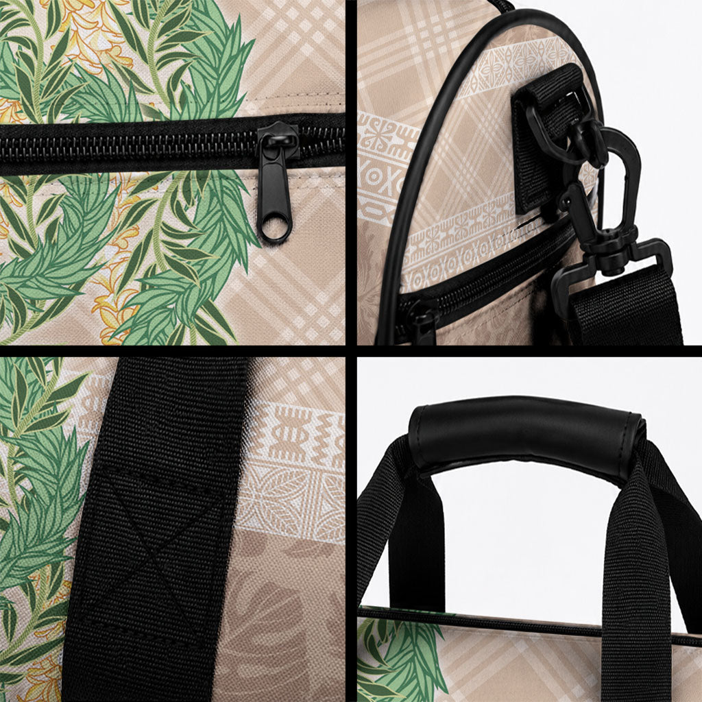 Hawai'i Paniolo Maile Twisted Lei Duffle Bag Almond Brown