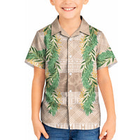 Hawai'i Paniolo Maile Twisted Lei Kid Hawaiian Shirt Almond Brown LT7 Kid Brown - Polynesian Pride