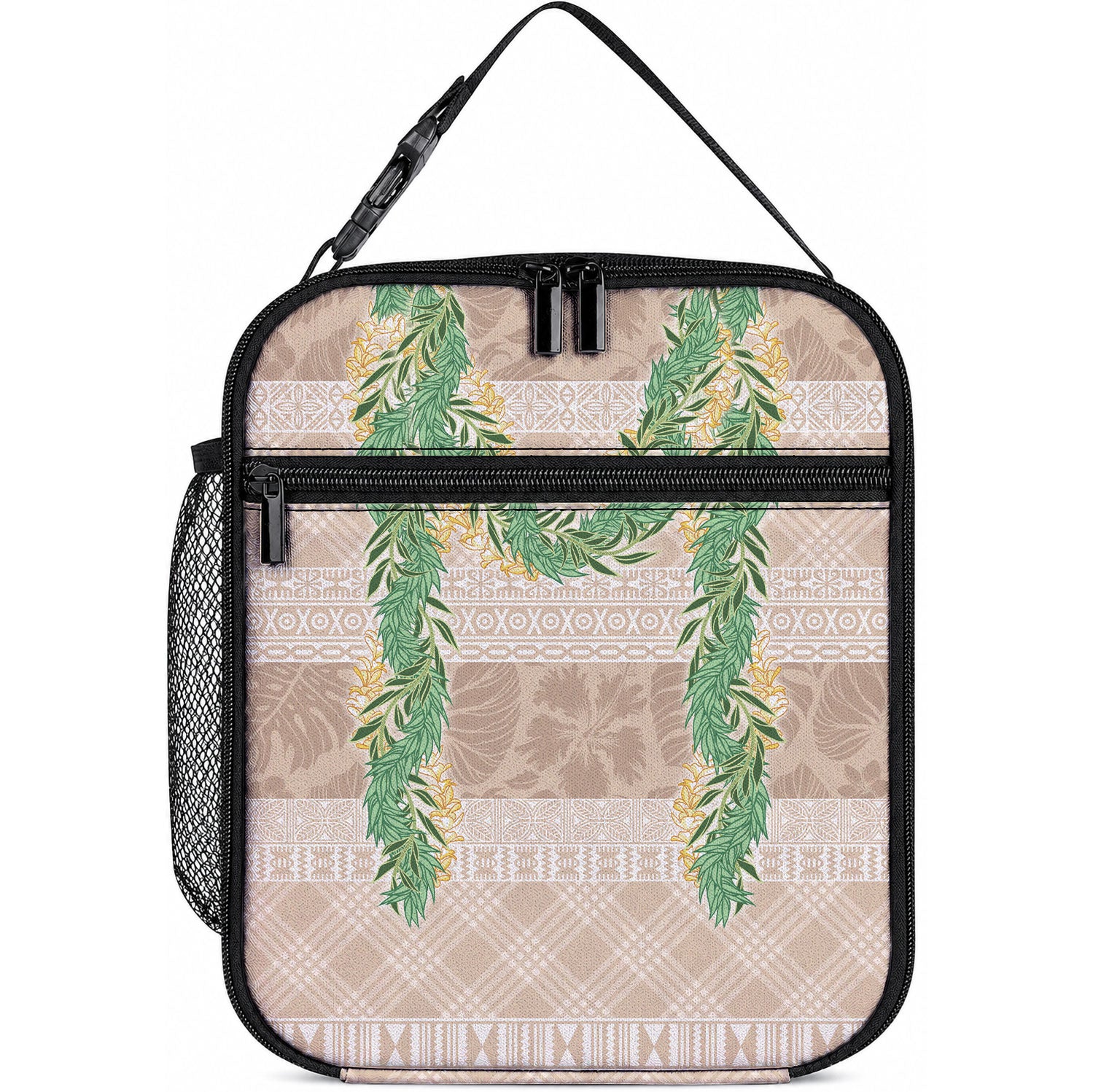 Hawai'i Paniolo Maile Twisted Lei Lunch Bag Almond Brown