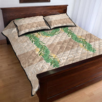 Hawai'i Paniolo Maile Twisted Lei Quilt Bed Set Almond Brown LT7 - Polynesian Pride