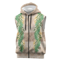 Hawai'i Paniolo Maile Twisted Lei Sleeveless Zip Hoodie Almond Brown LT7 Brown - Polynesian Pride