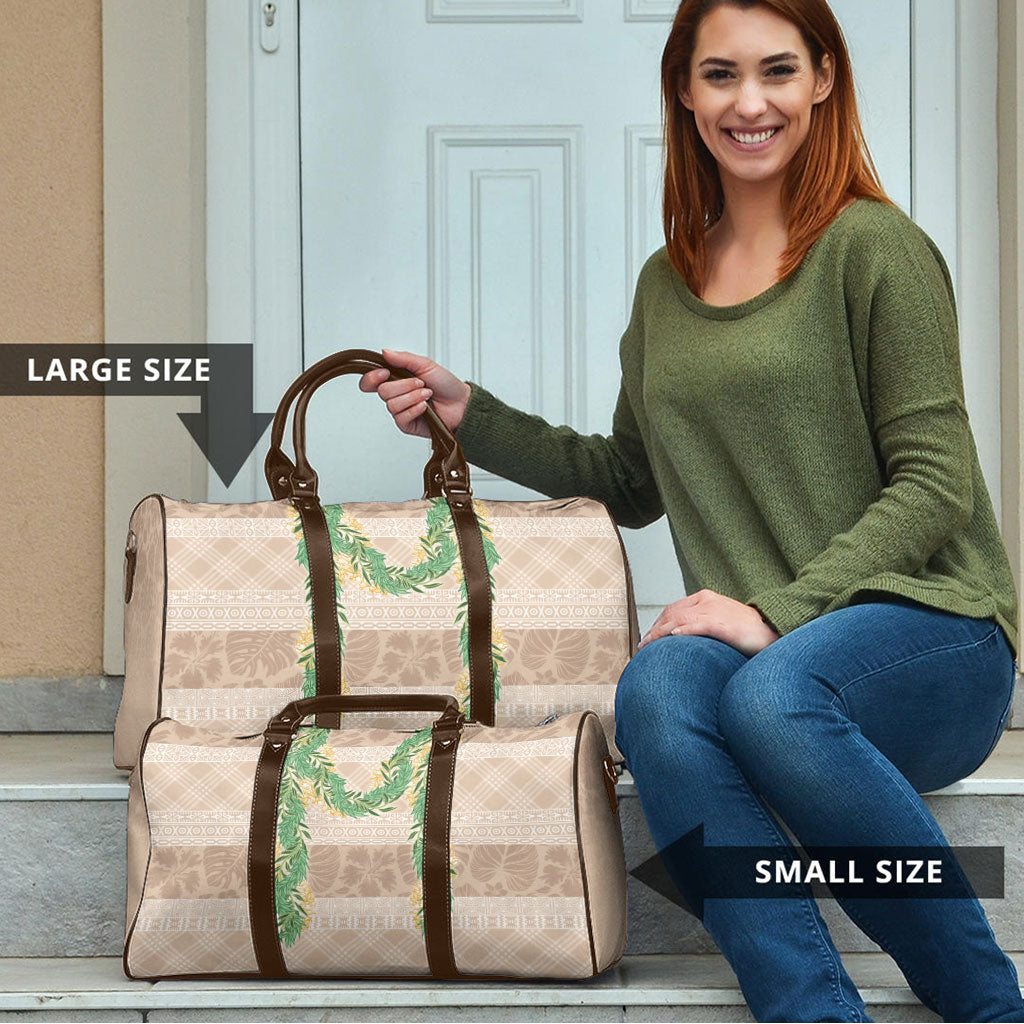 Hawai'i Paniolo Maile Twisted Lei Travel Bag Almond Brown LT7 - Polynesian Pride