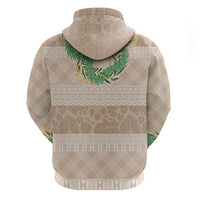 Hawai'i Paniolo Maile Twisted Lei Zip Hoodie Almond Brown LT7 - Polynesian Pride