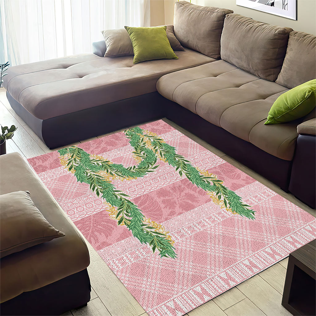 Hawai'i Paniolo Maile Twisted Lei Area Rug Dusty Rose LT7 - Polynesian Pride