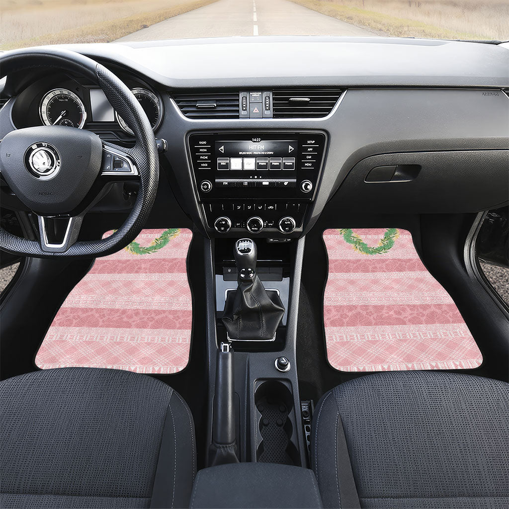 Hawai'i Paniolo Maile Twisted Lei Car Mats Dusty Rose LT7 Set 2pcs - Front Dusty Rose - Polynesian Pride