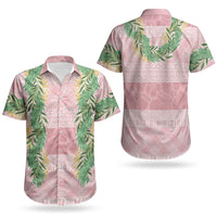 Hawai'i Paniolo Maile Twisted Lei Couples Matching Off The Shoulder Long Sleeve Dress and Hawaiian Shirt Dusty Rose LT7 - Polynesian Pride