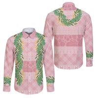 Hawai'i Paniolo Maile Twisted Lei Family Matching Summer Maxi Dress and Hawaiian Shirt Dusty Rose LT7 Dad's Shirt - Long Sleeve Dusty Rose - Polynesian Pride