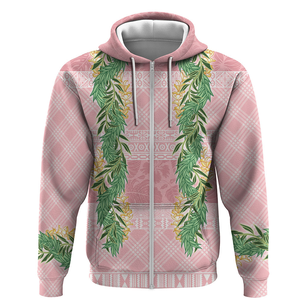Hawai'i Paniolo Maile Twisted Lei Hoodie Dusty Rose LT7 Zip Hoodie Dusty Rose - Polynesian Pride