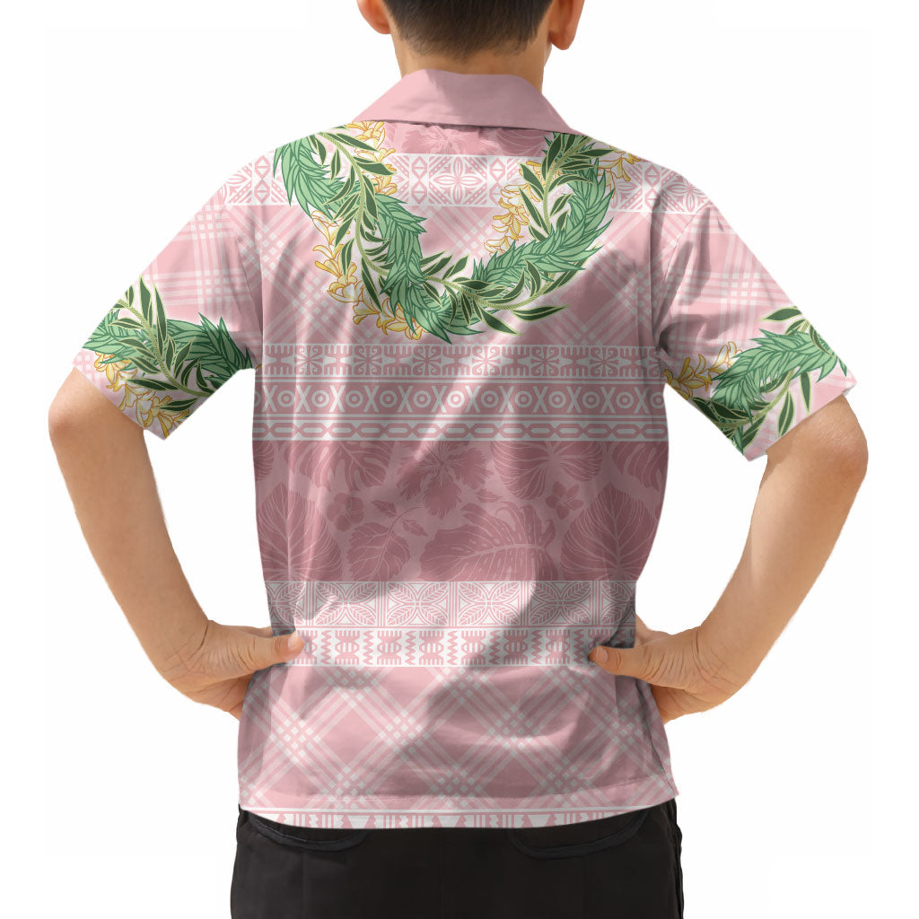 Hawai'i Paniolo Maile Twisted Lei Kid Hawaiian Shirt Dusty Rose LT7 - Polynesian Pride