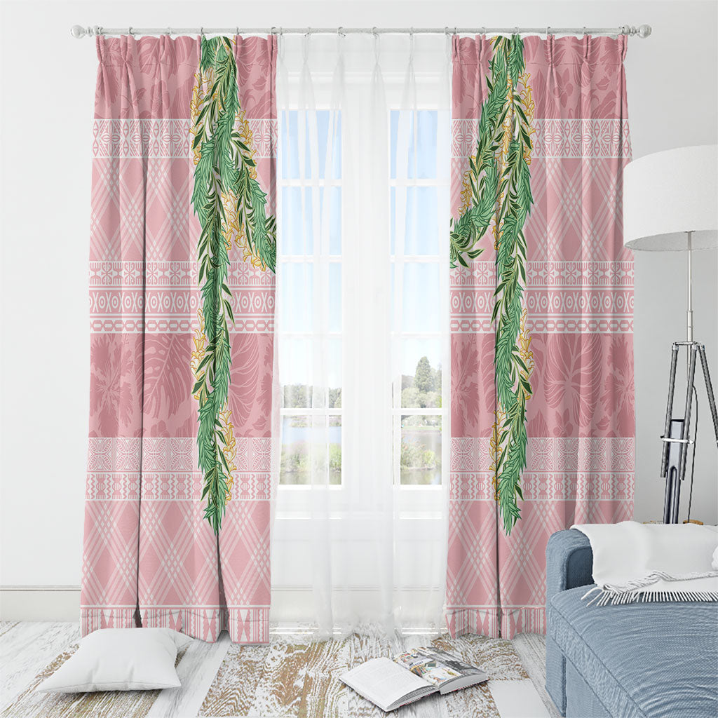 Hawai'i Paniolo Maile Twisted Lei Window Curtain Dusty Rose LT7 - Polynesian Pride