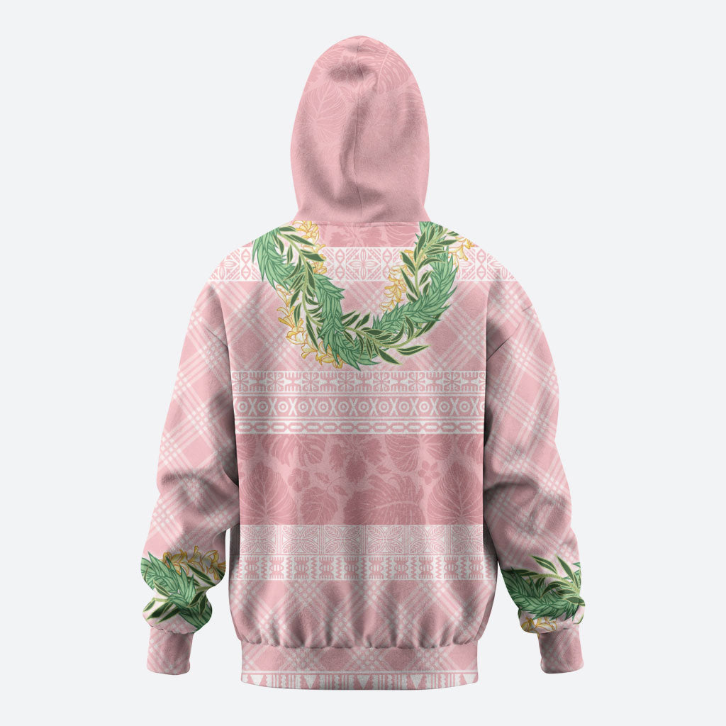 Hawai'i Paniolo Maile Twisted Lei Zip Hoodie Dusty Rose LT7 - Polynesian Pride