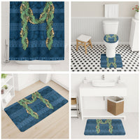 Hawai'i Paniolo Maile Twisted Lei Bathroom Set Cobalt Blue LT7 - Polynesian Pride