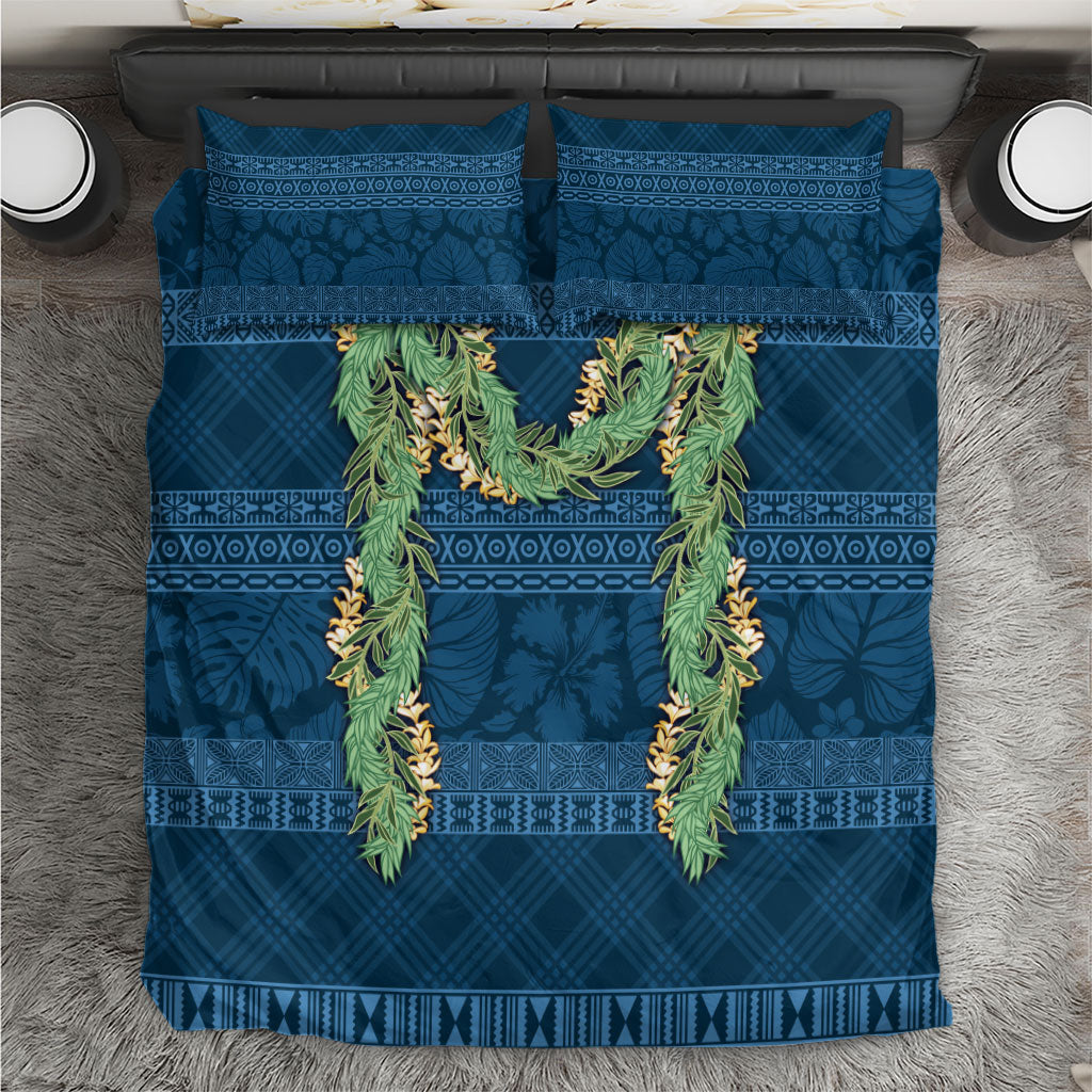 Hawai'i Paniolo Maile Twisted Lei Bedding Set Cobalt Blue LT7 Cobalt Blue - Polynesian Pride