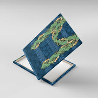 Hawai'i Paniolo Maile Twisted Lei Canvas Wall Art Cobalt Blue LT7 With Frame Cobalt Blue - Polynesian Pride