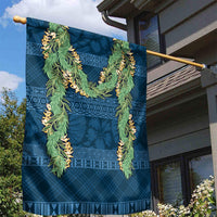 Hawai'i Paniolo Maile Twisted Lei Garden Flag Cobalt Blue LT7 - Polynesian Pride