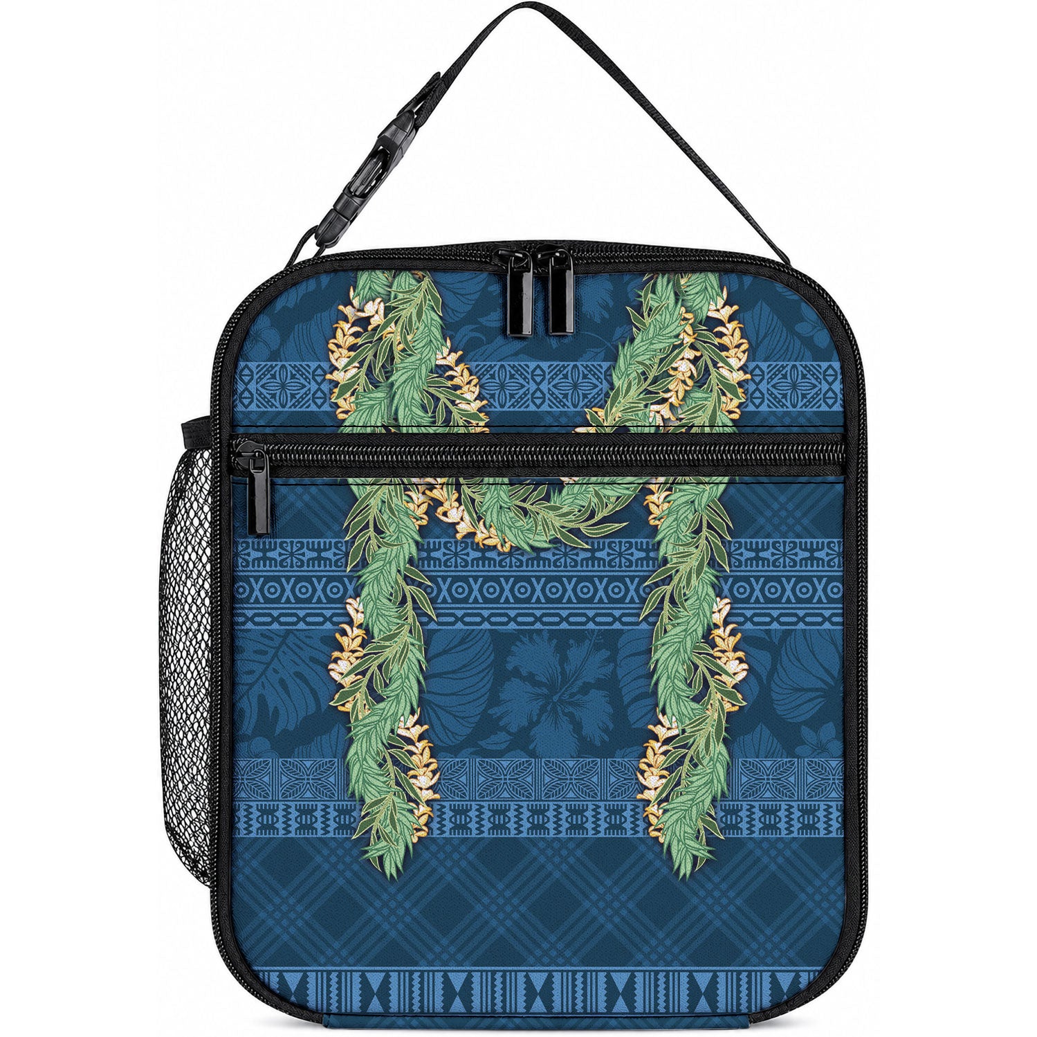 Hawai'i Paniolo Maile Twisted Lei Lunch Bag Cobalt Blue