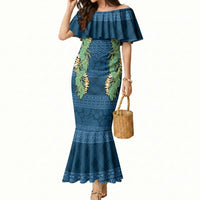 Hawai'i Paniolo Maile Twisted Lei Mermaid Dress Cobalt Blue LT7 Women Cobalt Blue - Polynesian Pride