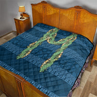 Hawai'i Paniolo Maile Twisted Lei Quilt Cobalt Blue LT7 - Polynesian Pride