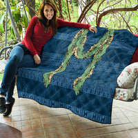 Hawai'i Paniolo Maile Twisted Lei Quilt Cobalt Blue LT7 - Polynesian Pride