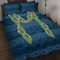Hawai'i Paniolo Maile Twisted Lei Quilt Bed Set Cobalt Blue LT7 Cobalt Blue - Polynesian Pride