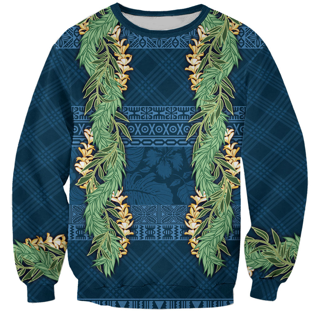 Hawai'i Paniolo Maile Twisted Lei Sweatshirt Cobalt Blue LT7 Unisex Cobalt Blue - Polynesian Pride