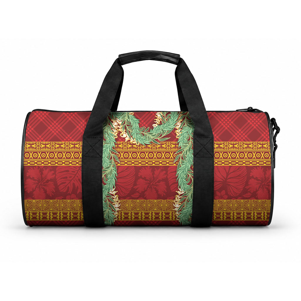 Hawai'i Paniolo Maile Twisted Lei Duffle Bag Hilo Royal Red