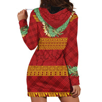 Hawai'i Paniolo Maile Twisted Lei Hoodie Dress Hilo Royal Red LT7 - Polynesian Pride