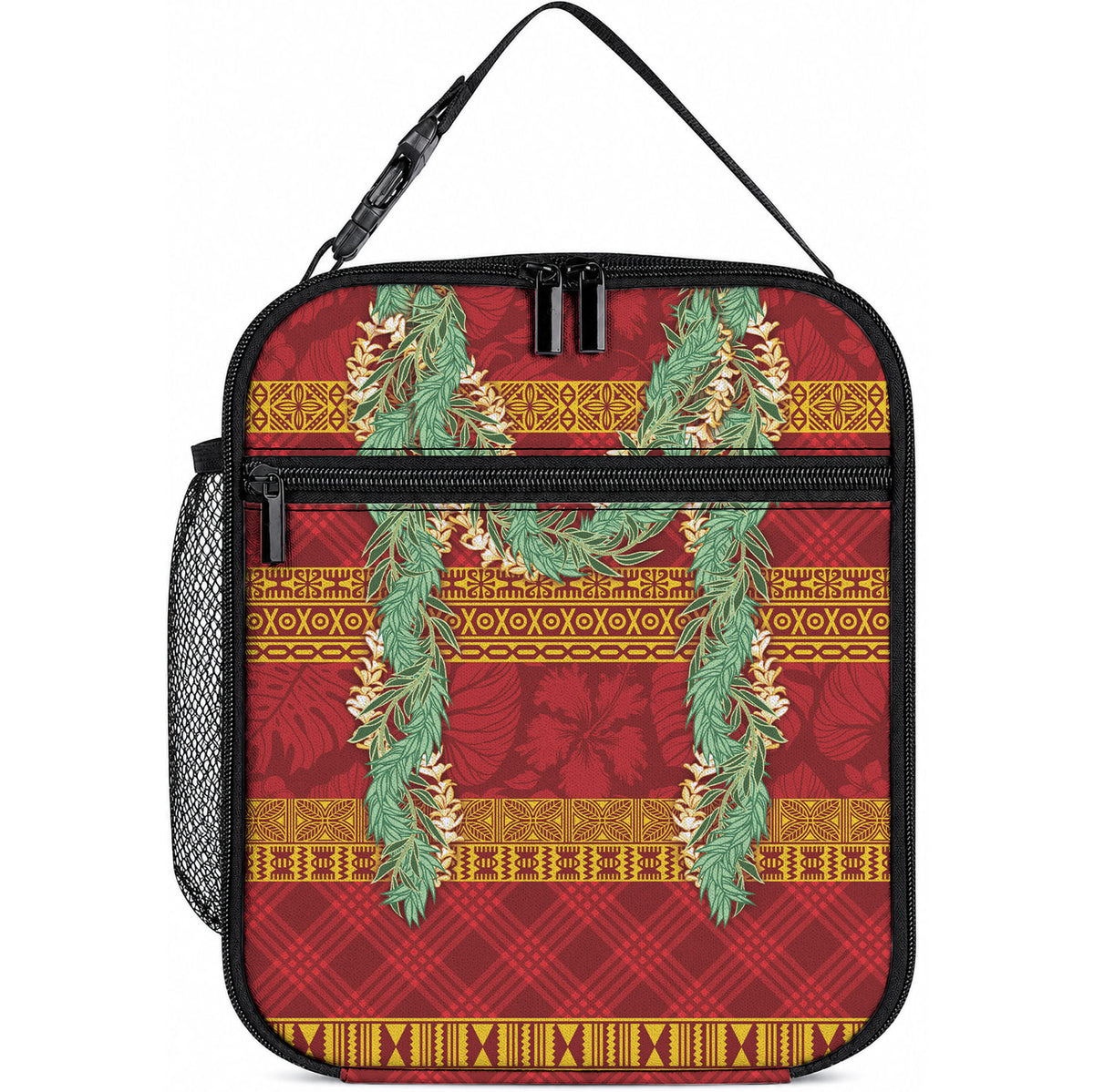 Hawai'i Paniolo Maile Twisted Lei Lunch Bag Hilo Royal Red