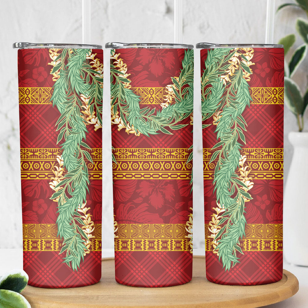 Hawai'i Paniolo Maile Twisted Lei Skinny Tumbler Hilo Royal Red LT7 - Polynesian Pride