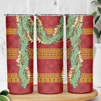 Hawai'i Paniolo Maile Twisted Lei Skinny Tumbler Hilo Royal Red LT7 - Polynesian Pride