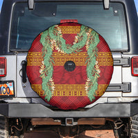 Hawai'i Paniolo Maile Twisted Lei Spare Tire Cover Hilo Royal Red LT7 Red - Polynesian Pride
