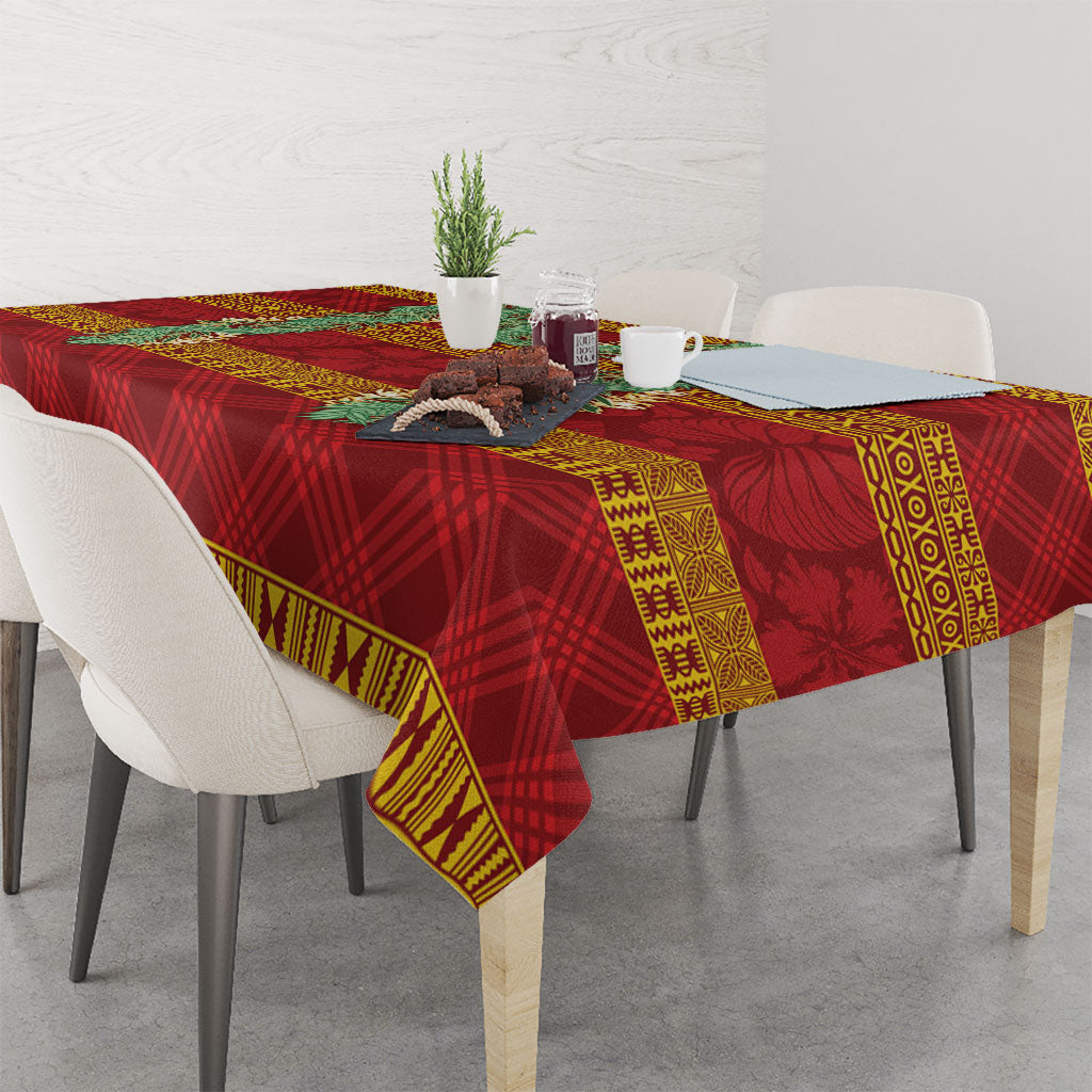 Hawai'i Paniolo Maile Twisted Lei Tablecloth Hilo Royal Red LT7 - Polynesian Pride