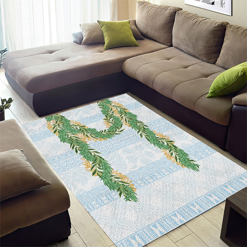 Hawai'i Paniolo Maile Twisted Lei Area Rug Winter White LT7 - Polynesian Pride